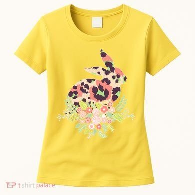 Stylish Leopard Pattern Easter Bunny Women's T-Shirt