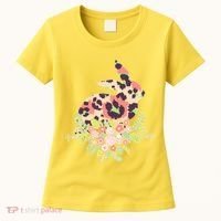 Stylish Leopard Pattern Easter Bunny Women's T-Shirt thumb 0