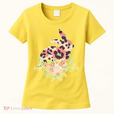 Stylish Leopard Pattern Easter Bunny Women's T-Shirt