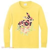 Stylish Leopard Pattern Easter Bunny Kids Long Sleeve Shirt thumb 0