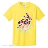 Stylish Leopard Pattern Easter Bunny Kids T-Shirt thumb 0