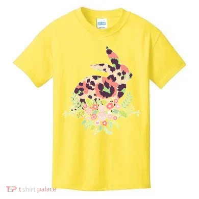 Stylish Leopard Pattern Easter Bunny Kids T-Shirt