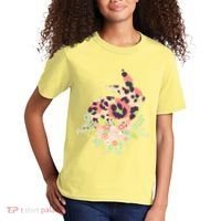 Stylish Leopard Pattern Easter Bunny Kids T-Shirt thumb 2