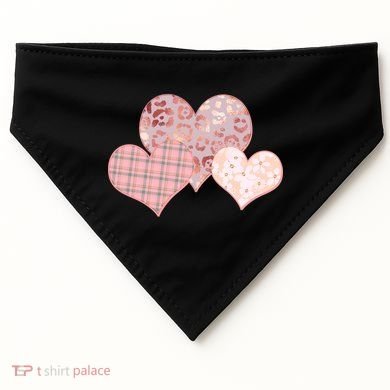 Stylish Pattern Hearts USA-Made Doggie Bandana