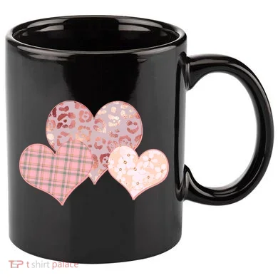Stylish Pattern Hearts 11oz C Handle Ceramic Mug
