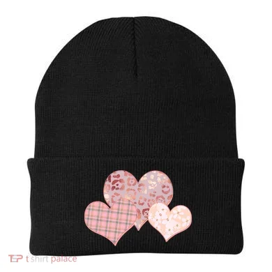 Stylish Pattern Hearts Beanie