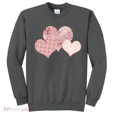 Stylish Pattern Hearts Sweatshirt