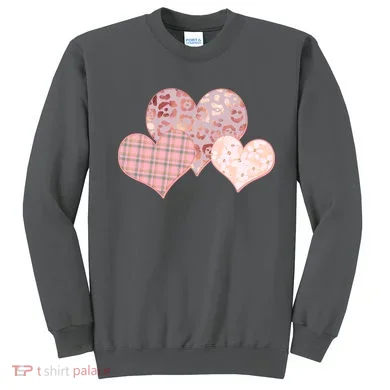 Stylish Pattern Hearts Sweatshirt