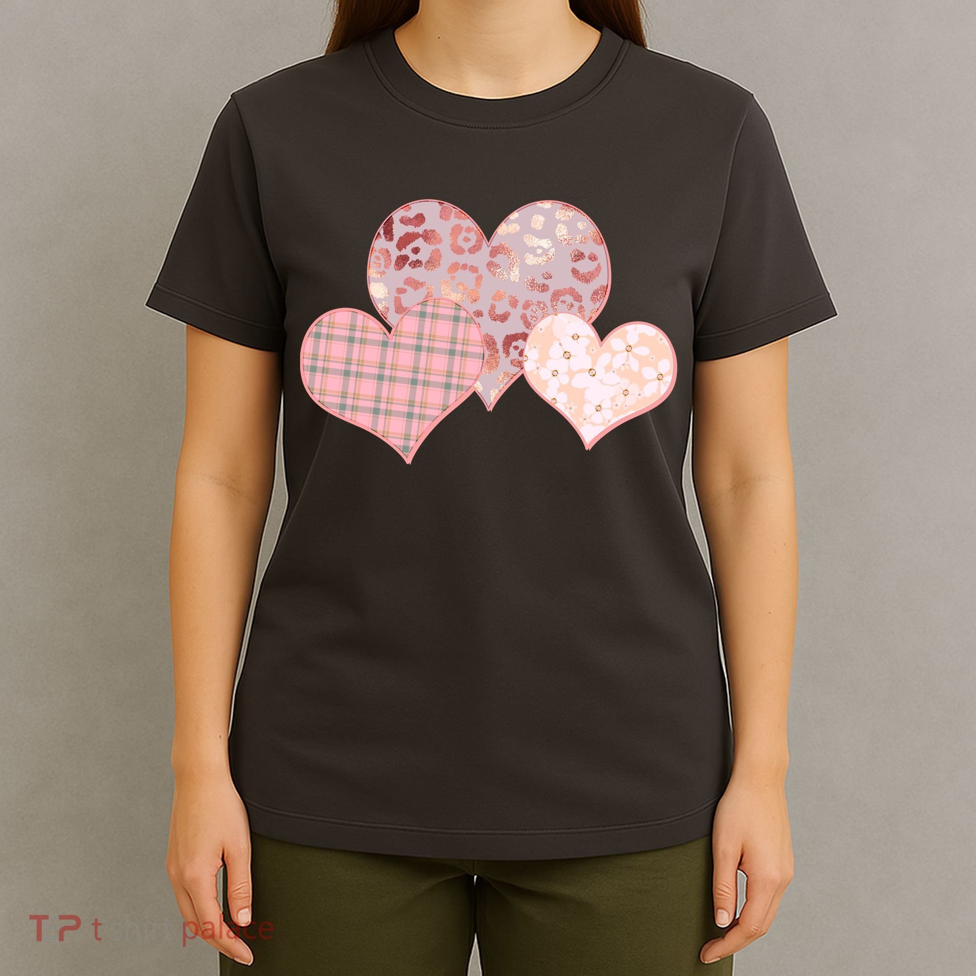 Stylish Pattern Hearts T-Shirt