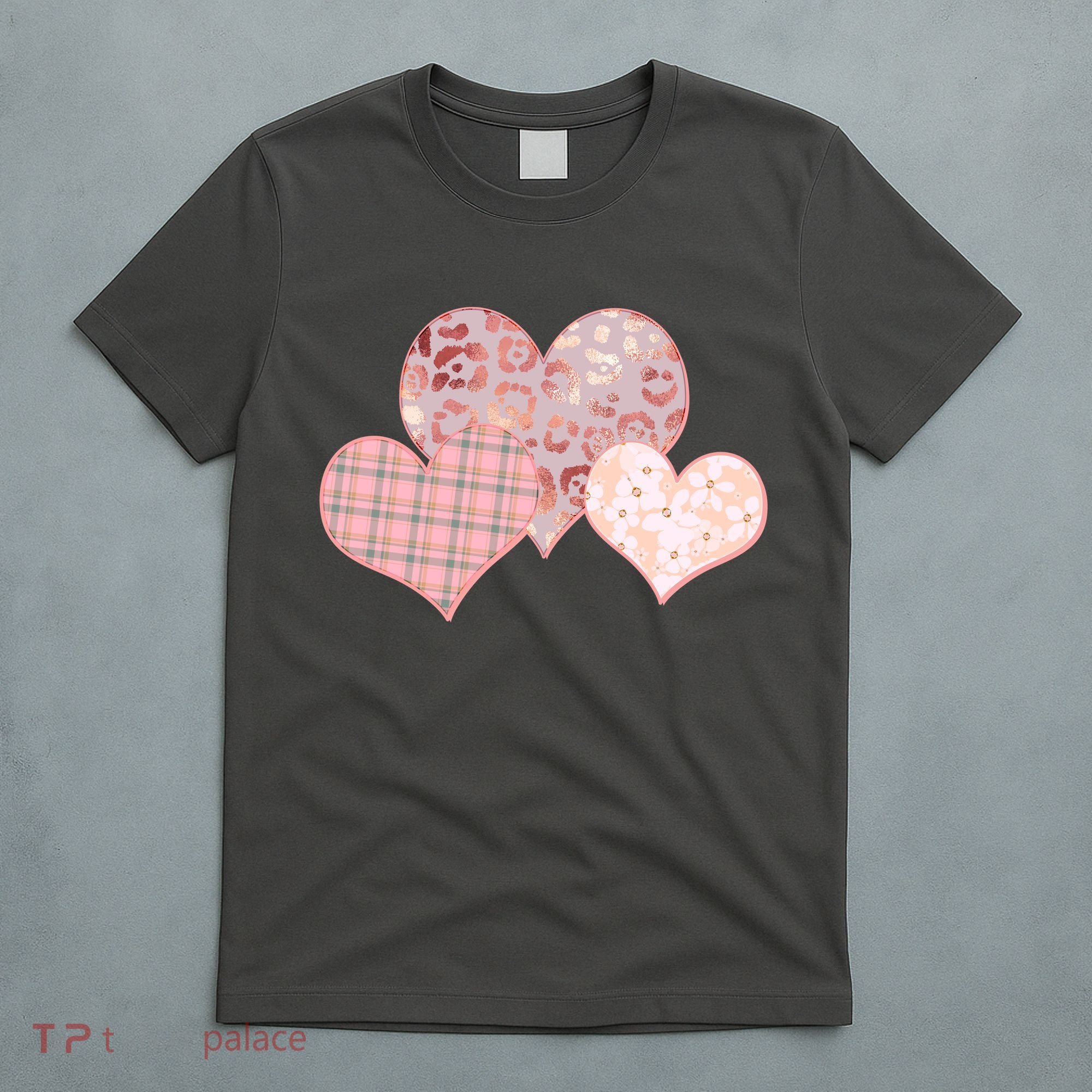 Stylish Pattern Hearts T-Shirt