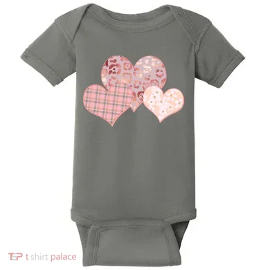 Stylish Pattern Hearts Baby Bodysuit