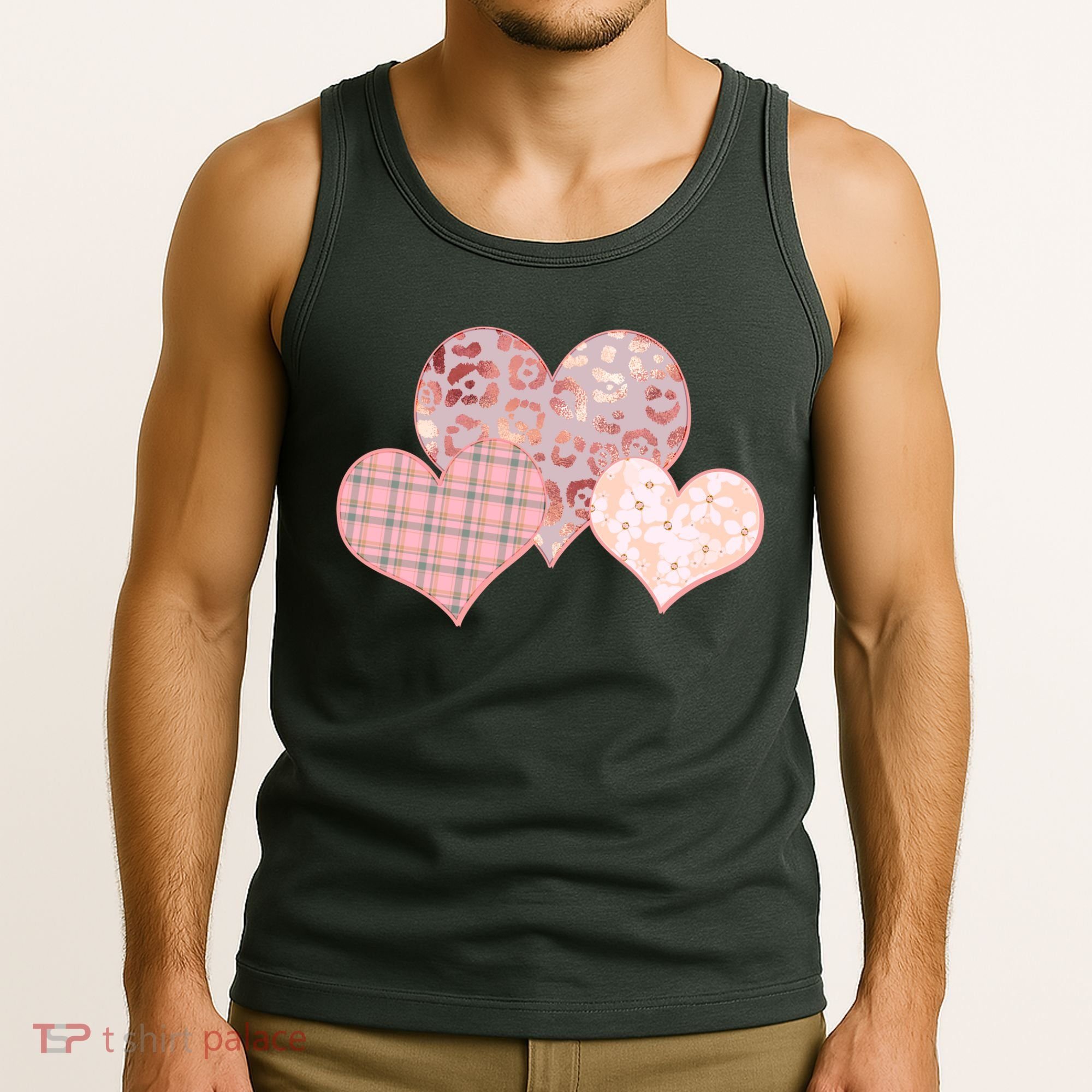 Stylish Pattern Hearts Tank Top