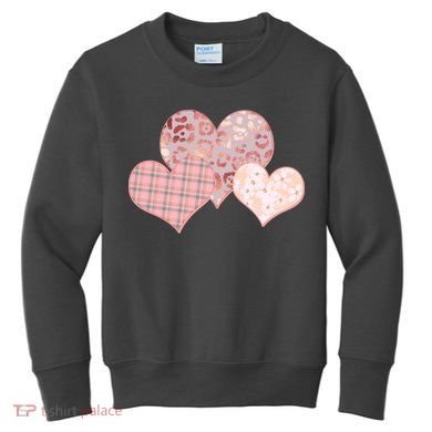 Stylish Pattern Hearts Kids Sweatshirt