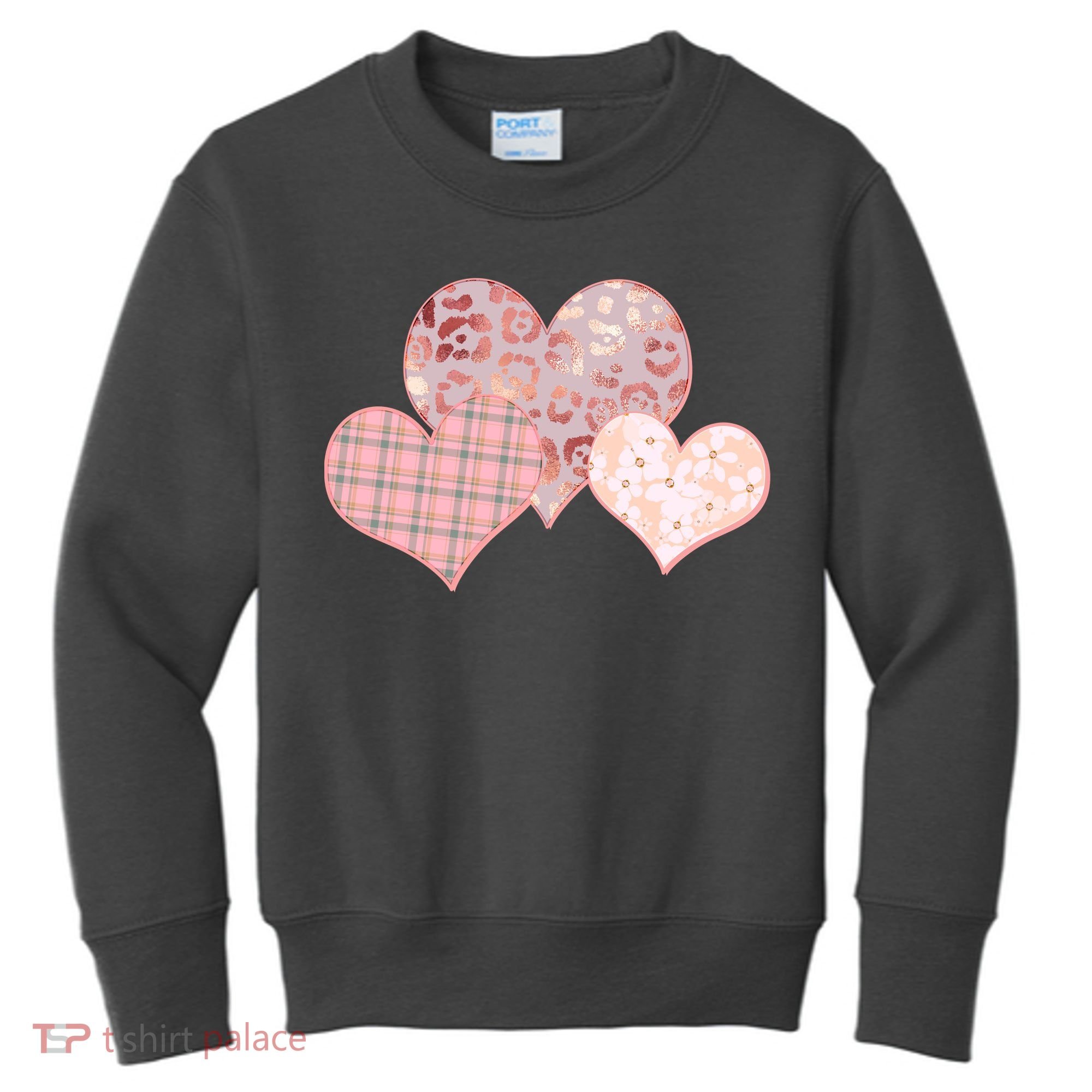 Stylish Pattern Hearts Kids Sweatshirt
