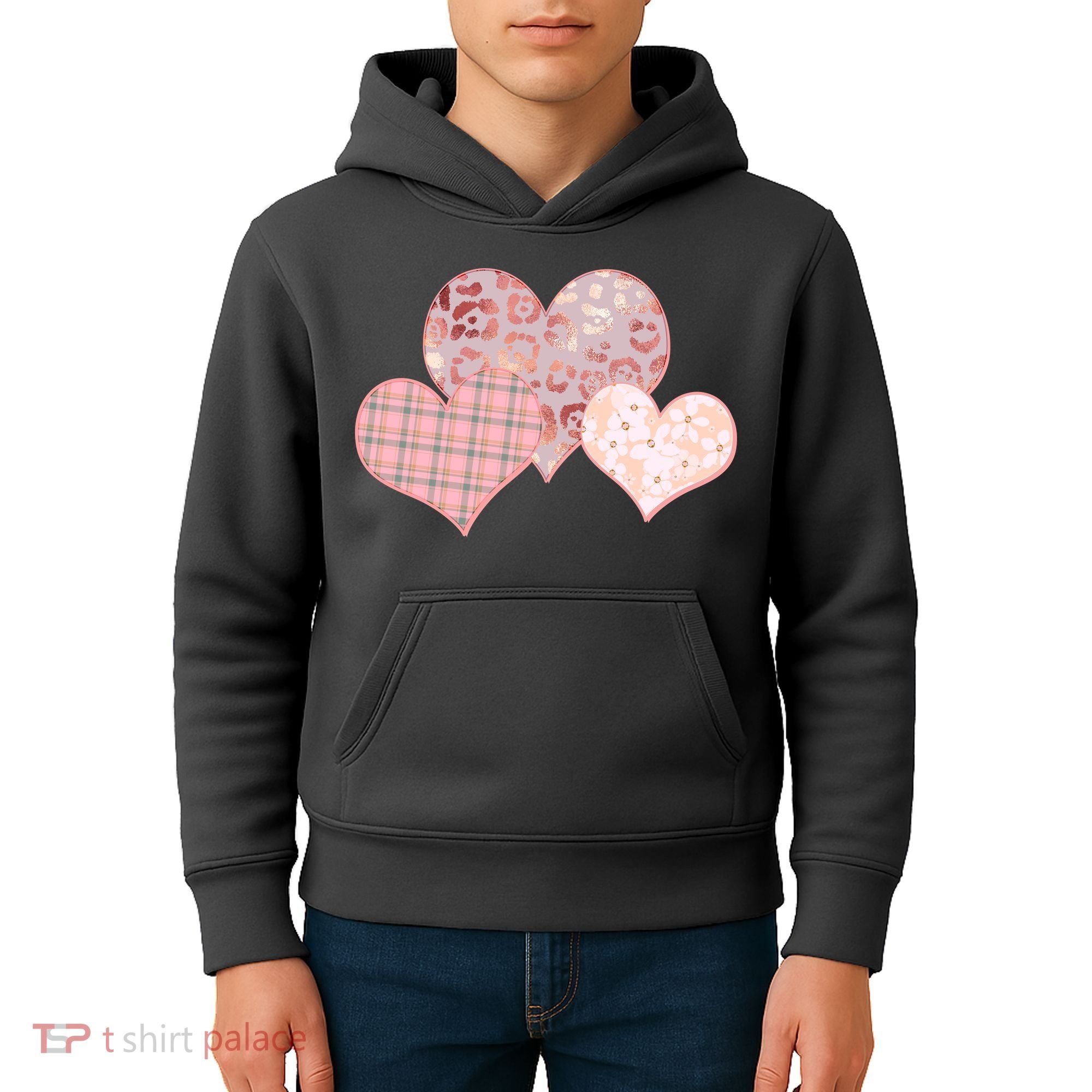 Stylish Pattern Hearts Kids Hoodie