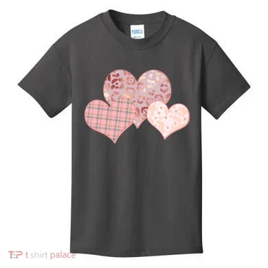 Stylish Pattern Hearts Kids T-Shirt