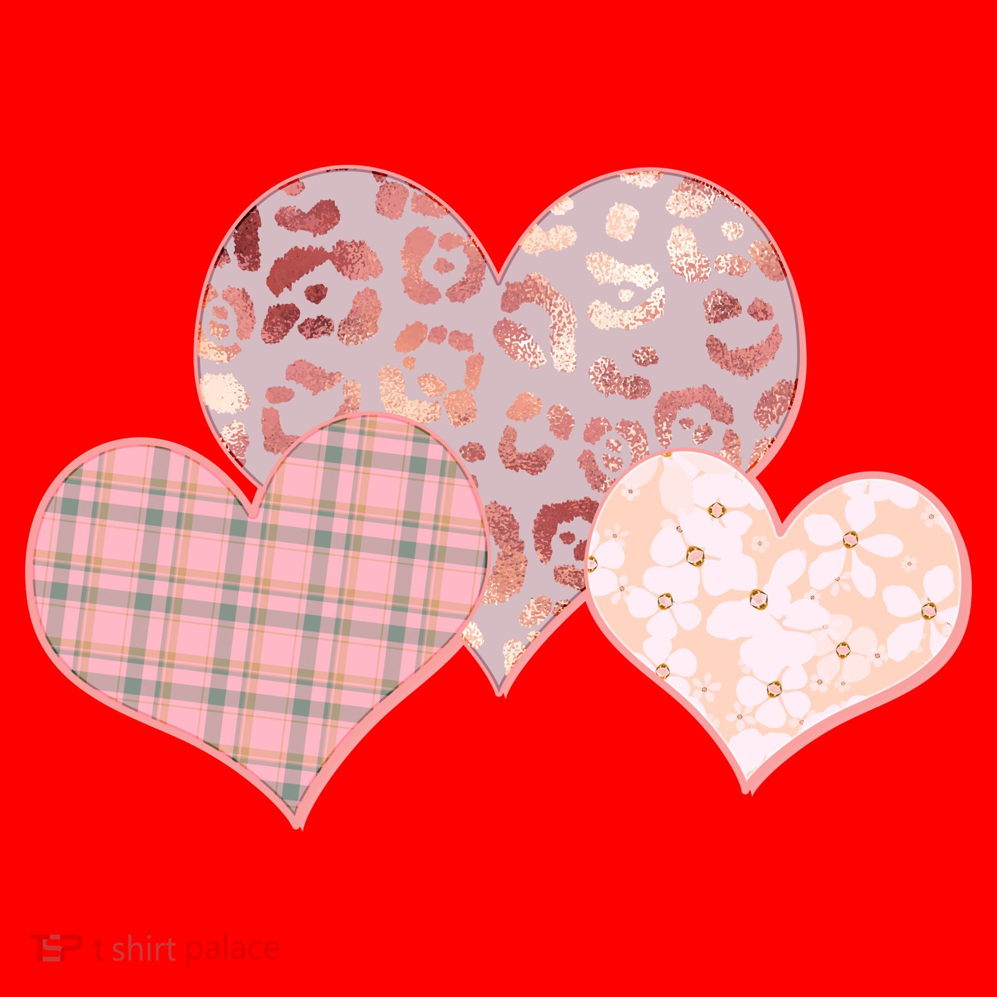 Stylish Pattern Hearts Santa Hat