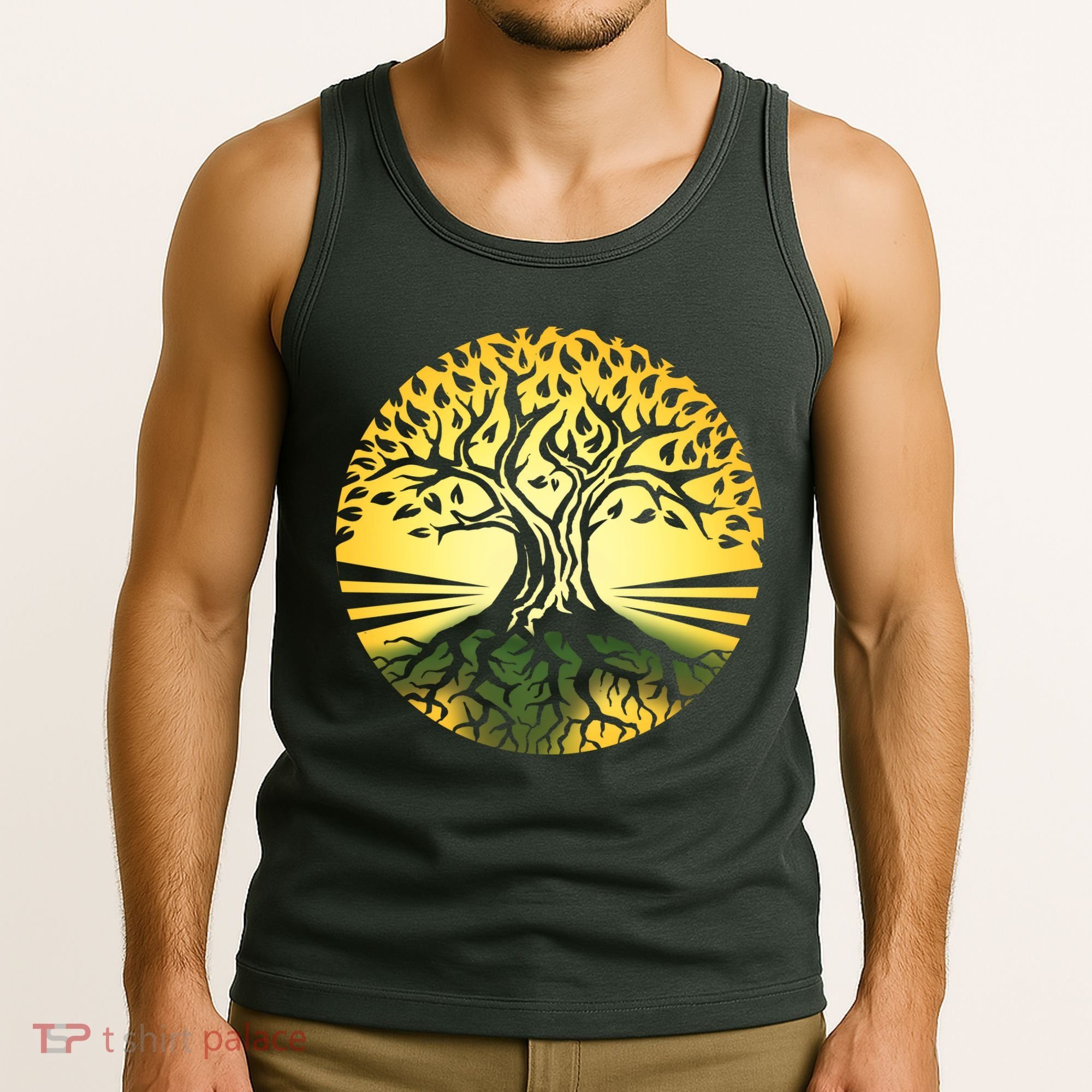Stylized Druid Tree Tank Top