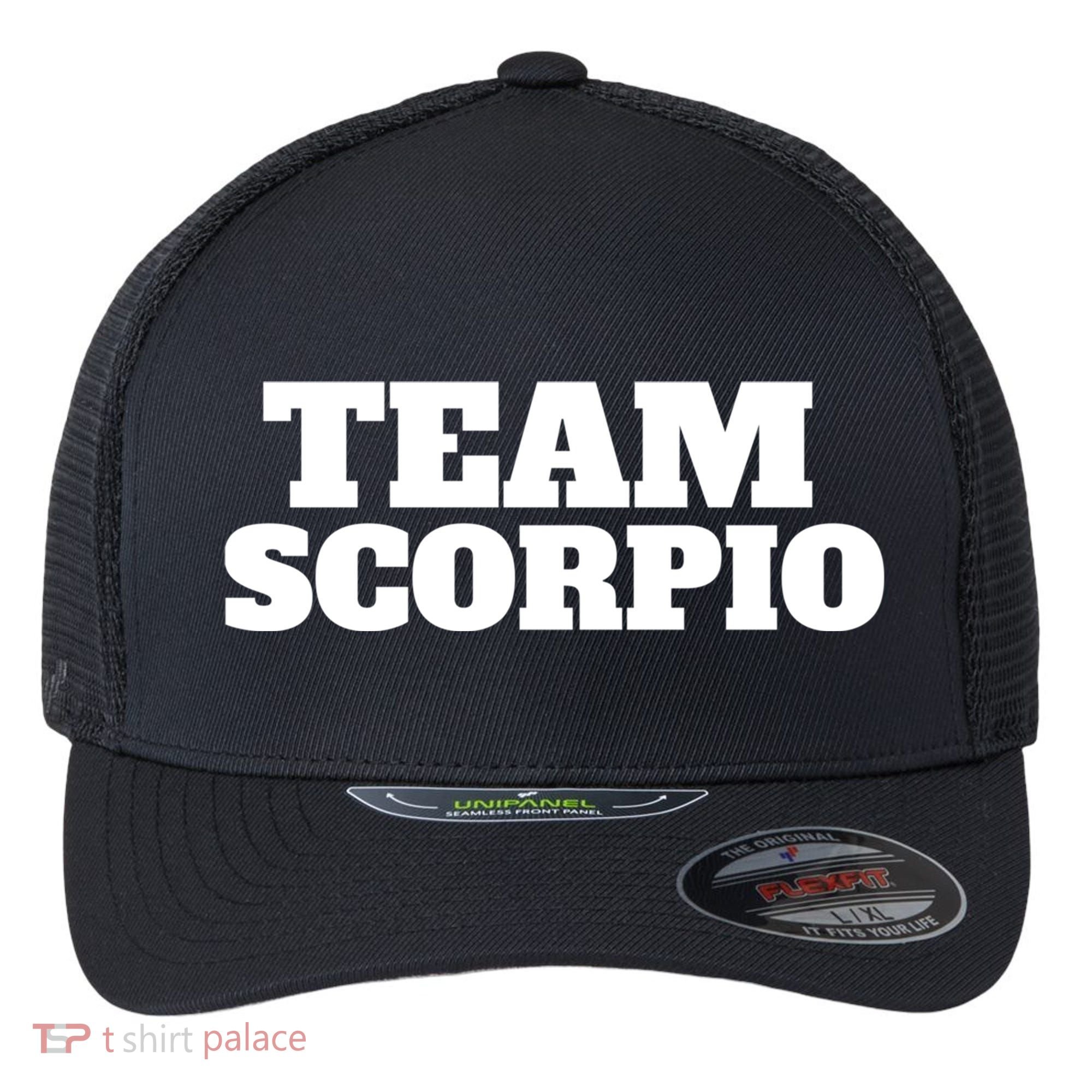 Scorpio Team Zodiac Astrology Horoscope Gift Flexfit Unipanel Trucker Cap