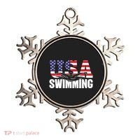 Swimming Us American Flag Water Swimmer And Swim Great Gift Ornament thumb 0