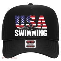 Swimming Us American Flag Water Swimmer And Swim Great Gift Hat thumb 0