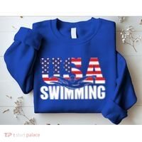Swimming Us American Flag Water Swimmer And Swim Great Gift Sweatshirt thumb 2