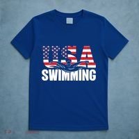 Swimming Us American Flag Water Swimmer And Swim Great Gift T-Shirt thumb 5
