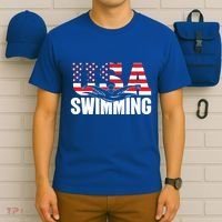 Swimming Us American Flag Water Swimmer And Swim Great Gift T-Shirt thumb 6