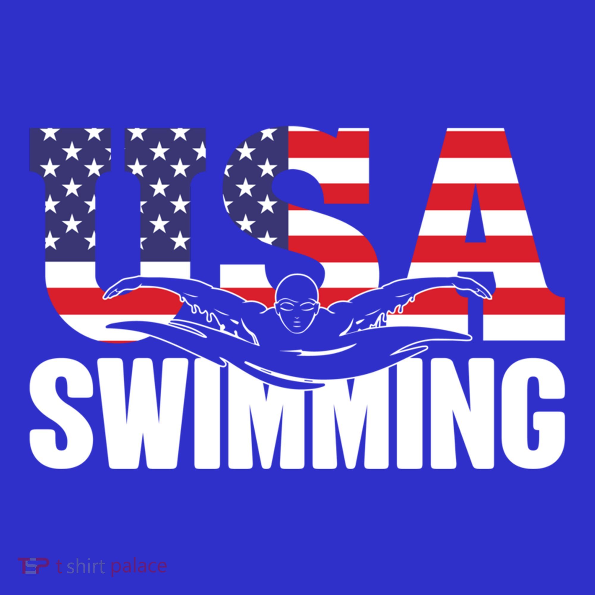 Swimming Us American Flag Water Swimmer And Swim Great Gift T-Shirt