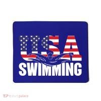 Swimming Us American Flag Water Swimmer And Swim Great Gift Mousepad thumb 0