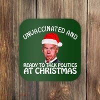 Santa Unvaccinated And Ready To Talk Politics At Christmas Coaster thumb 0
