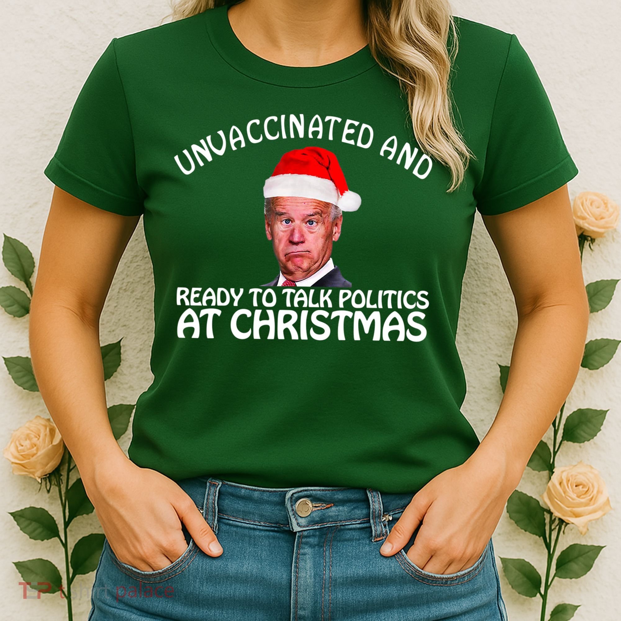 Santa Unvaccinated And Ready To Talk Politics At Christmas Women's T-Shirt