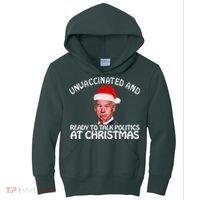 Santa Unvaccinated And Ready To Talk Politics At Christmas Kids Hoodie thumb 0