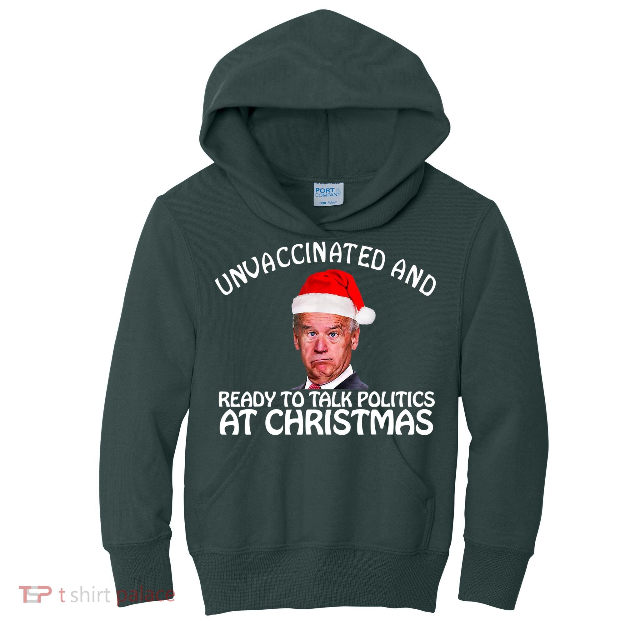 Santa Unvaccinated And Ready To Talk Politics At Christmas Kids Hoodie