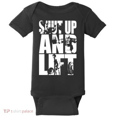 Shut Up And Lift Squat Bench Deadlift Iconic Baby Bodysuit