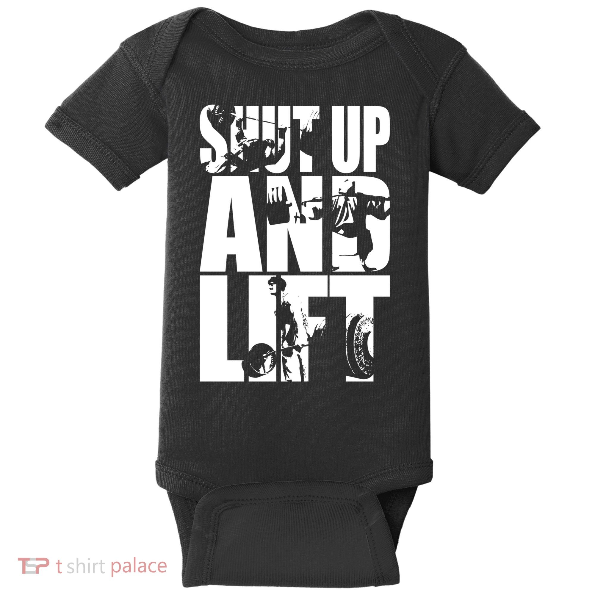 Shut Up And Lift Squat Bench Deadlift Iconic Baby Bodysuit