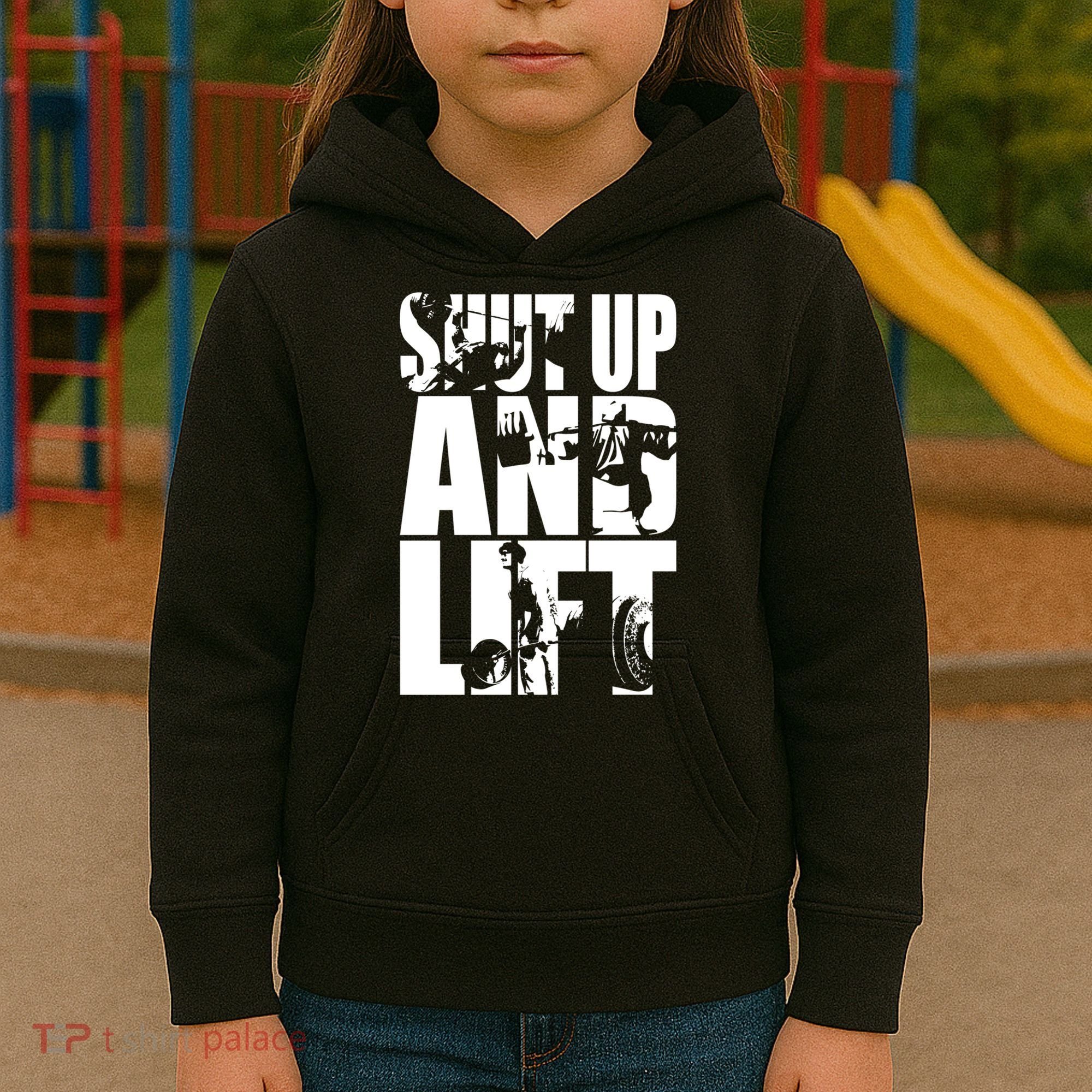 Shut Up And Lift Squat Bench Deadlift Iconic Kids Hoodie