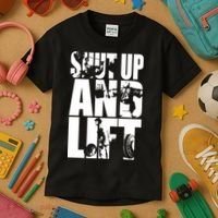Shut Up And Lift Squat Bench Deadlift Iconic Kids T-Shirt thumb 3