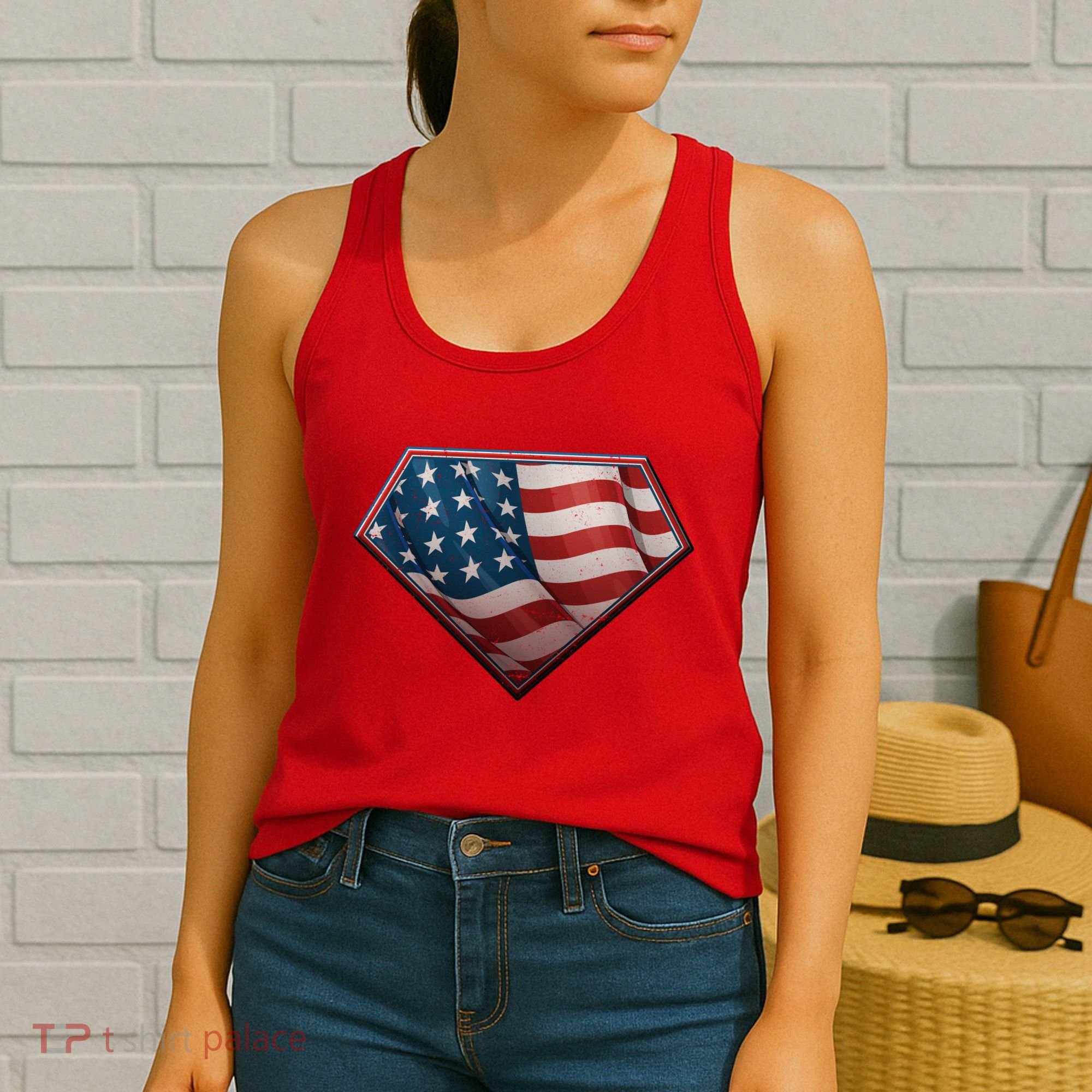 Super USA American Flag Women's Tank Top