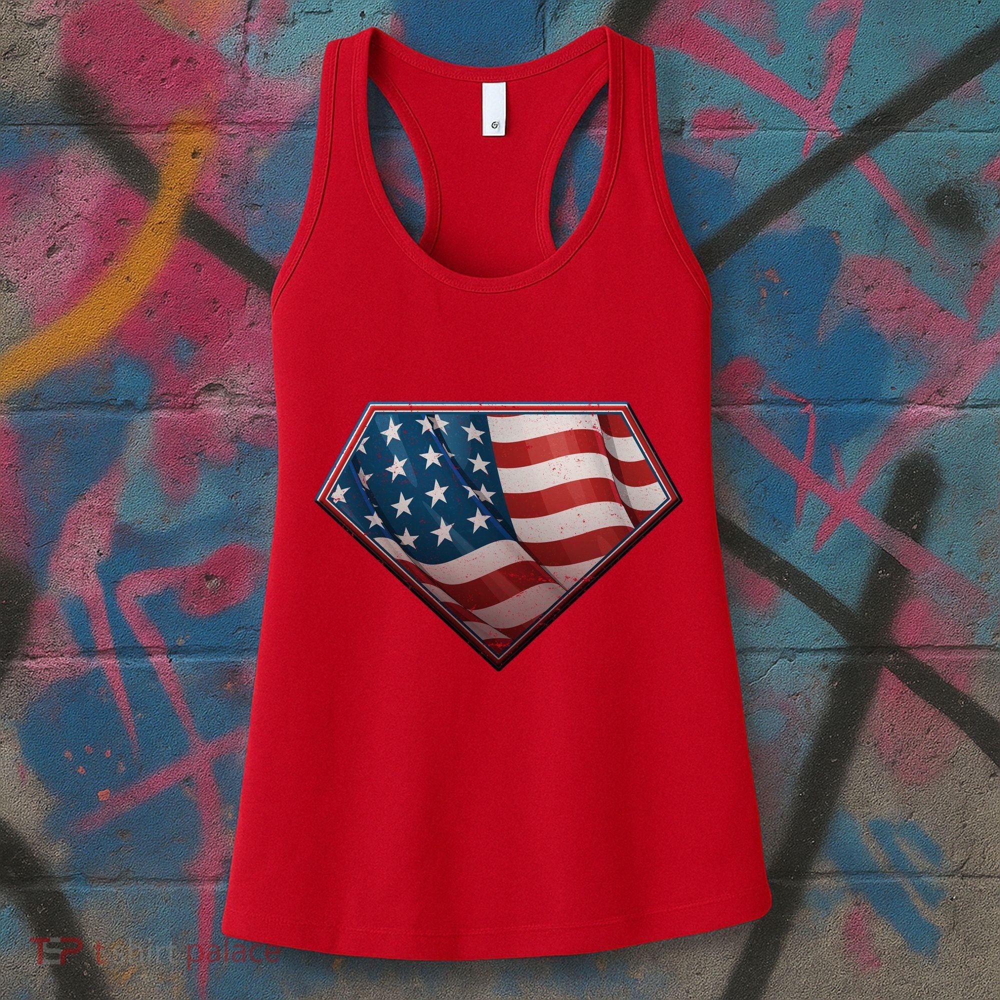 Super USA American Flag Women's Tank Top