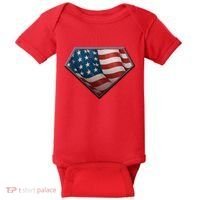 Super USA American Flag Baby Bodysuit thumb 0