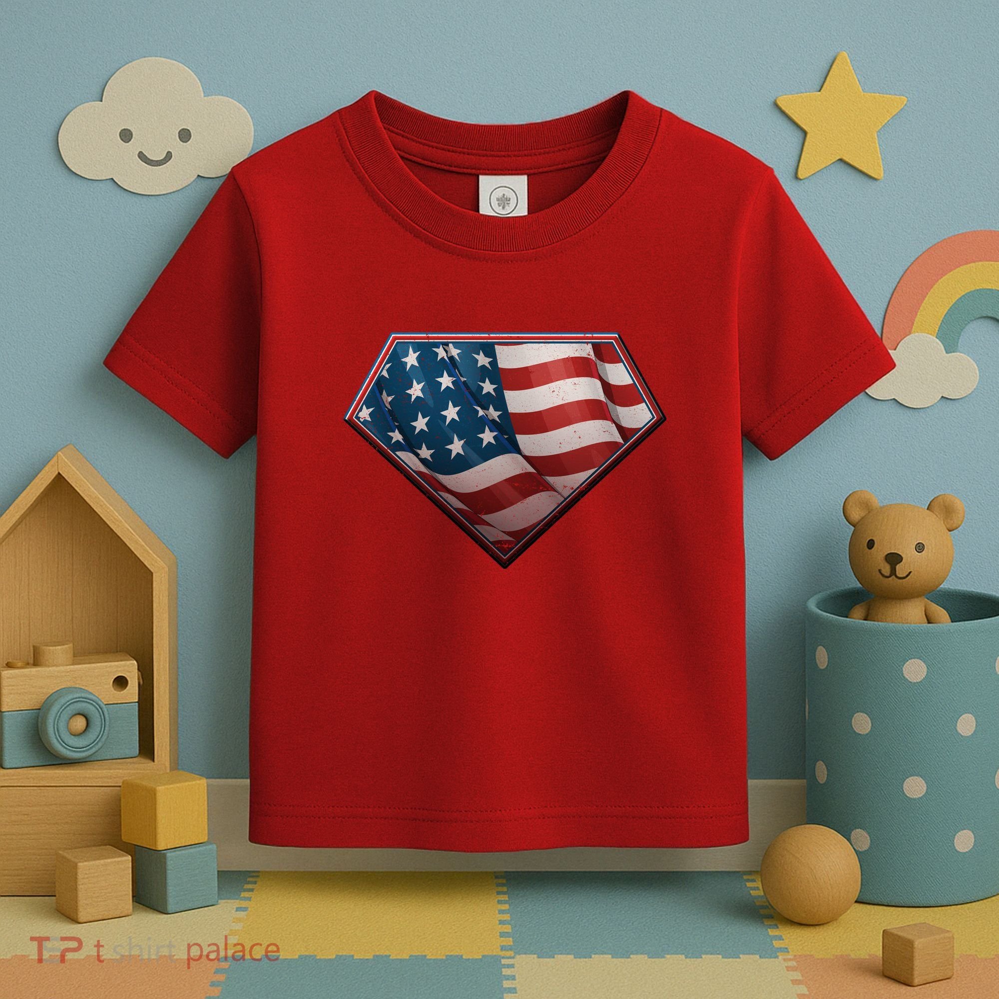 Super USA American Flag Toddler T-Shirt