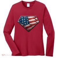 Super USA American Flag Women's Long Sleeve Shirt thumb 0