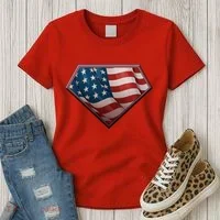 Super USA American Flag Women's T-Shirt thumb 3