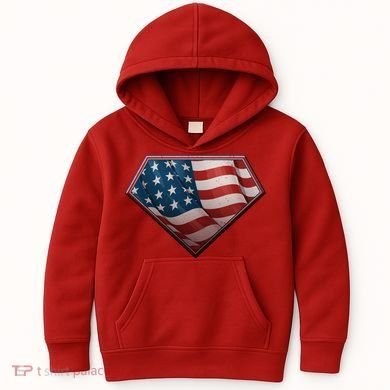 Super USA American Flag Kids Hoodie