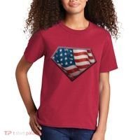 Super USA American Flag Kids T-Shirt thumb 2