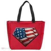 Super USA American Flag Tote Bag thumb 0