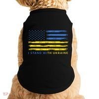 Support Ukrainian American Flag I Stand With Ukraine Gift Doggie Tank thumb 0