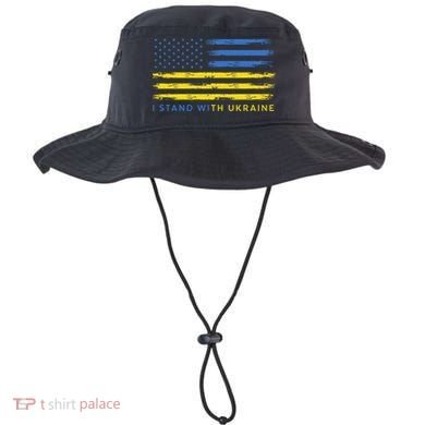 Support Ukrainian American Flag I Stand With Ukraine Gift Bucket Hat