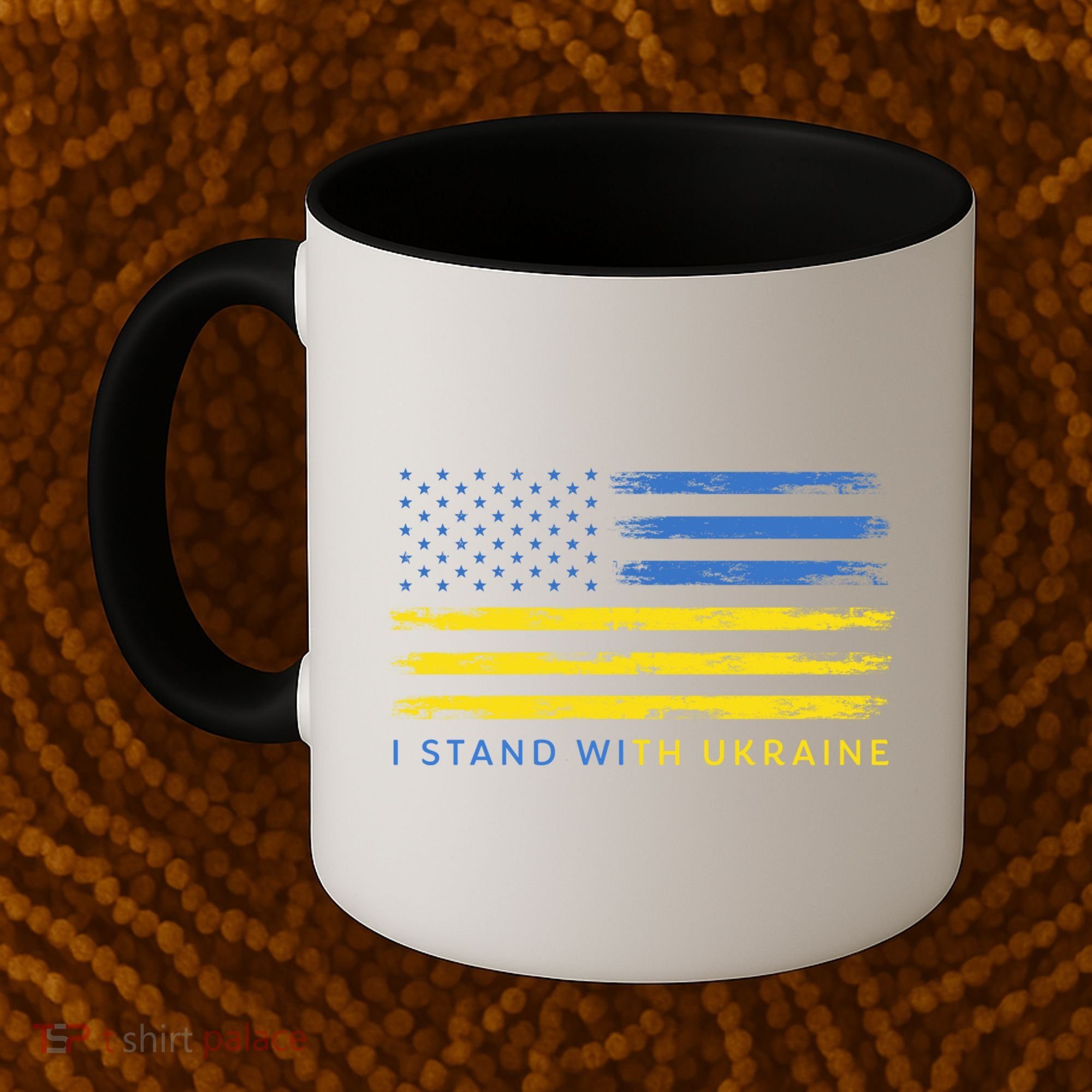 Support Ukrainian American Flag I Stand With Ukraine Gift Coffee Mug